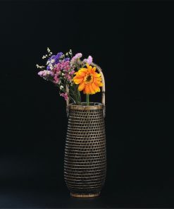Giỏ cắm hoa tre đan 38x11x11 cm – ống lót tre rời